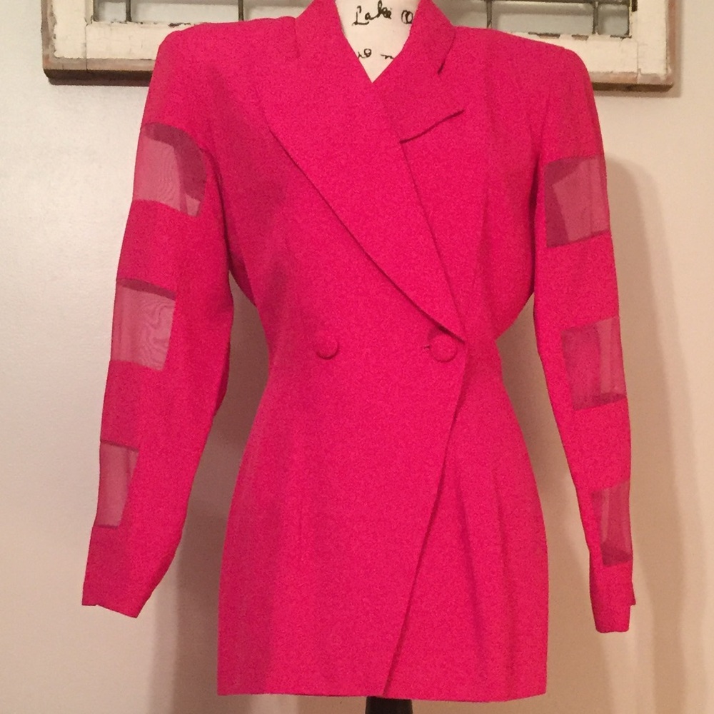 Vintage Pink Double-Breasted Jacket